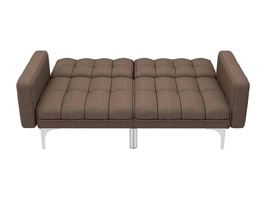 Sofá-cama tecido castanho