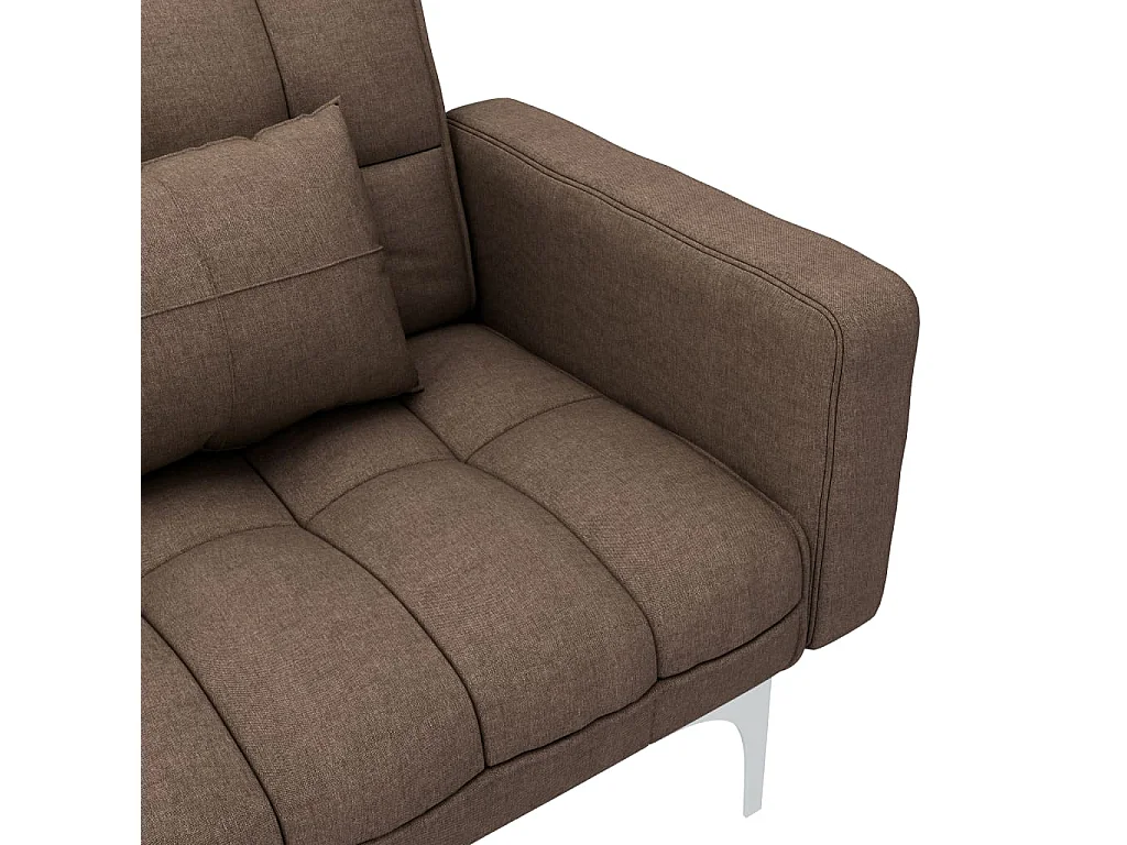 Sofá-cama tecido castanho