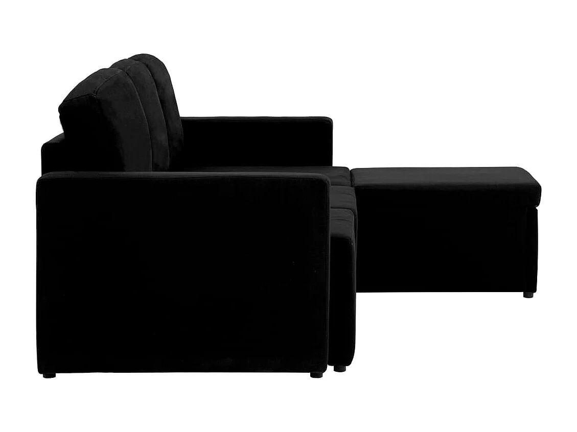 Modulares 3-Sitzer-Schlafsofa Schwarz Stoff