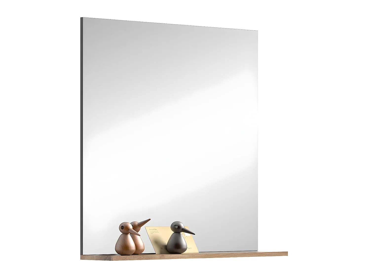 Mason miroir avec étagère chêne décor.