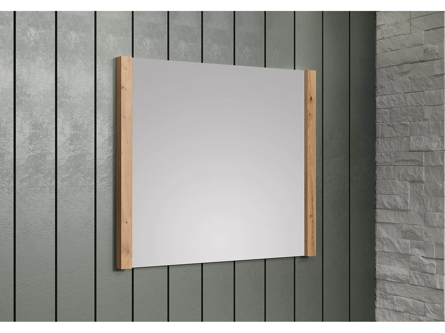 Miroir avec bords en bois MDF clair Maria