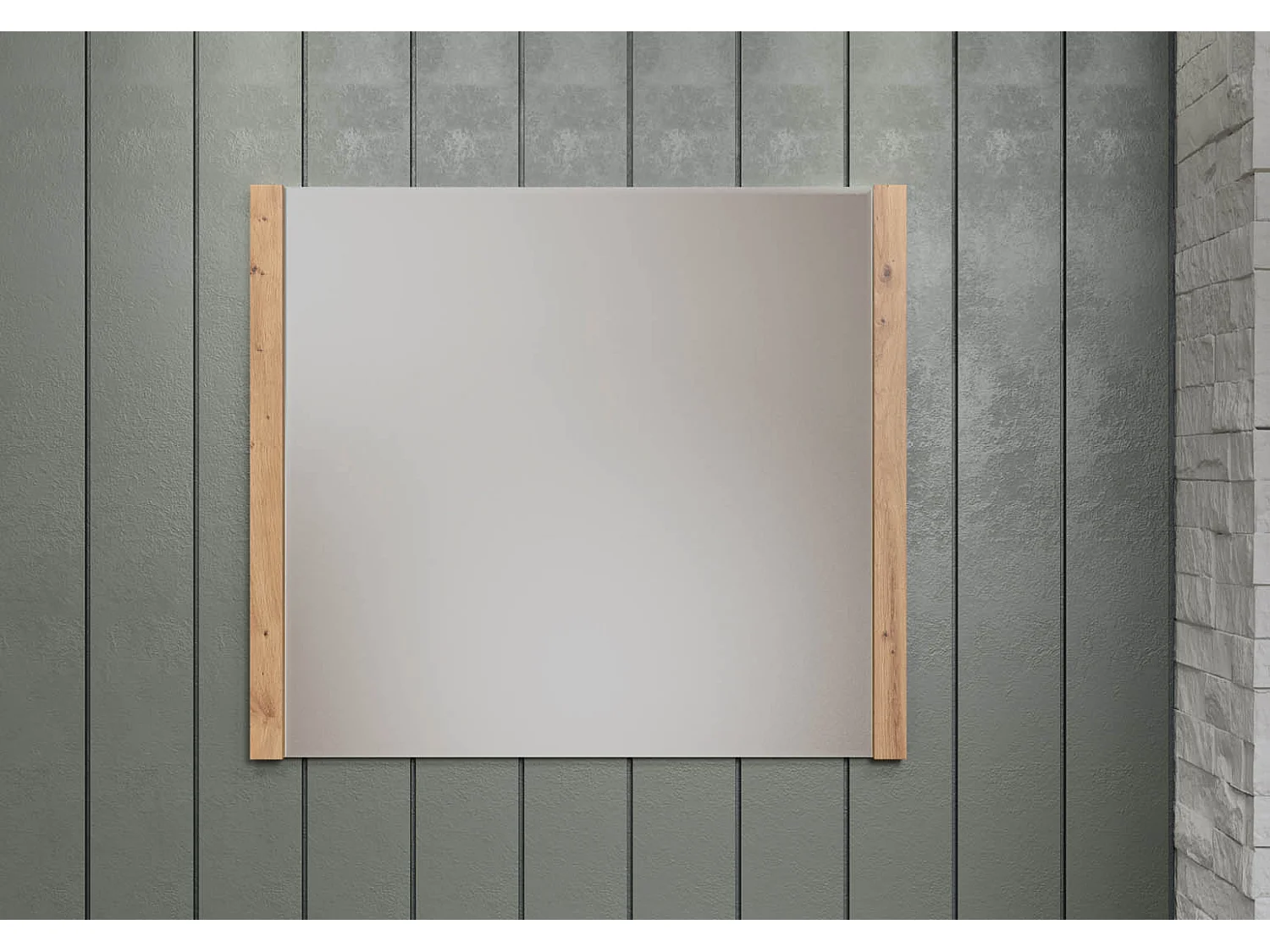 Miroir avec bords en bois MDF clair Maria