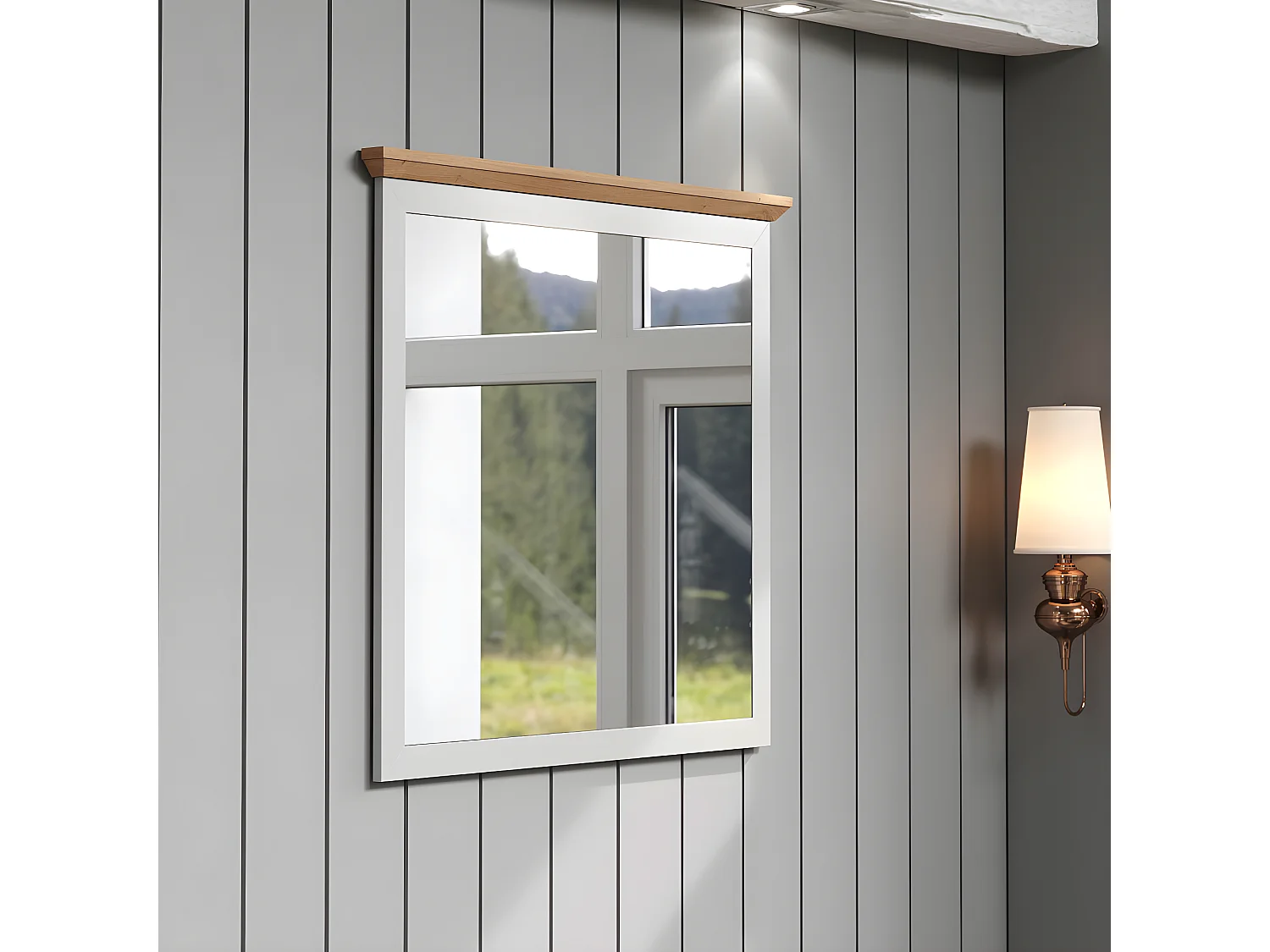 Landside spiegel grijs.