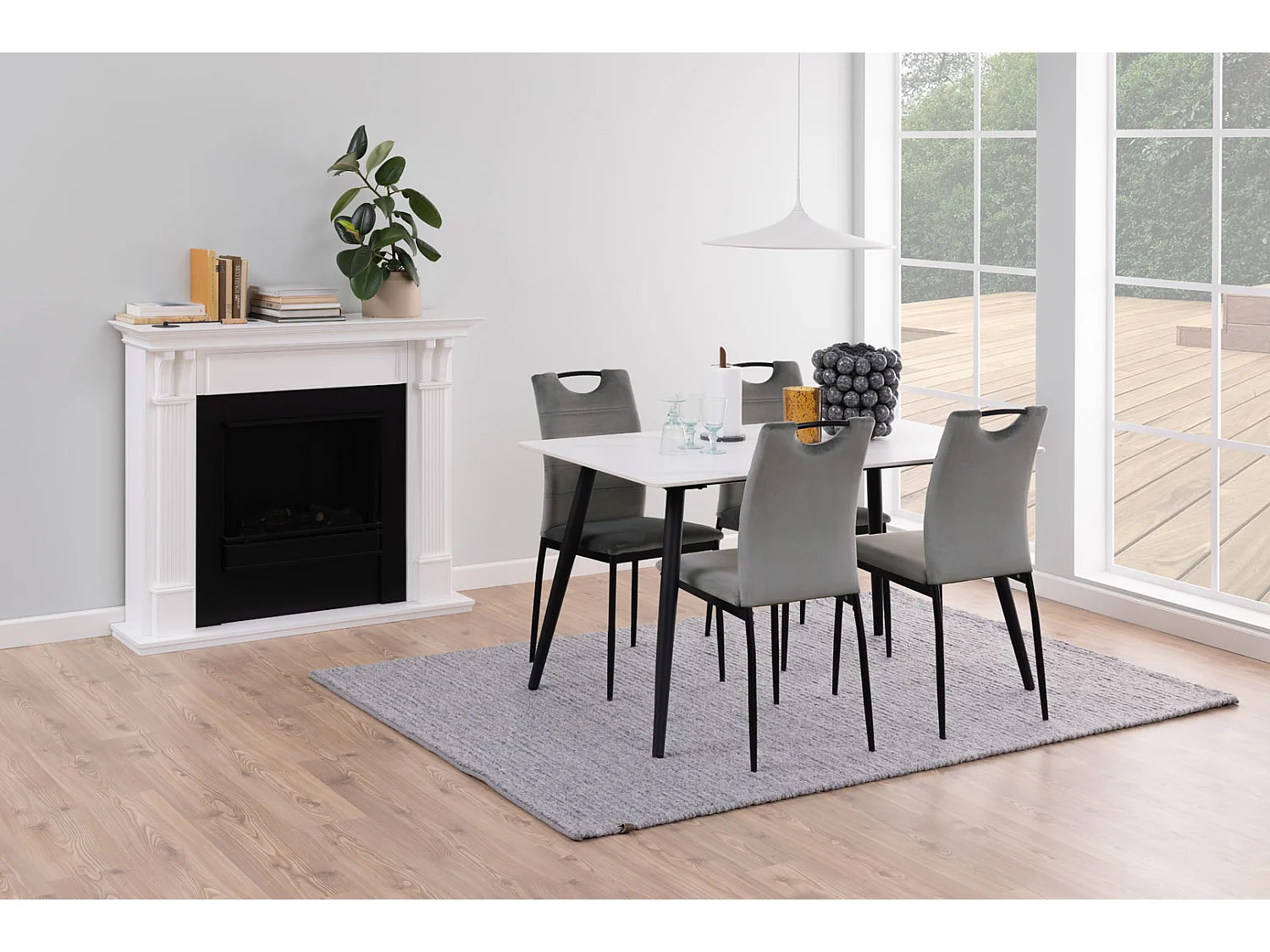 Wicklow Table de salle à manger blanche.