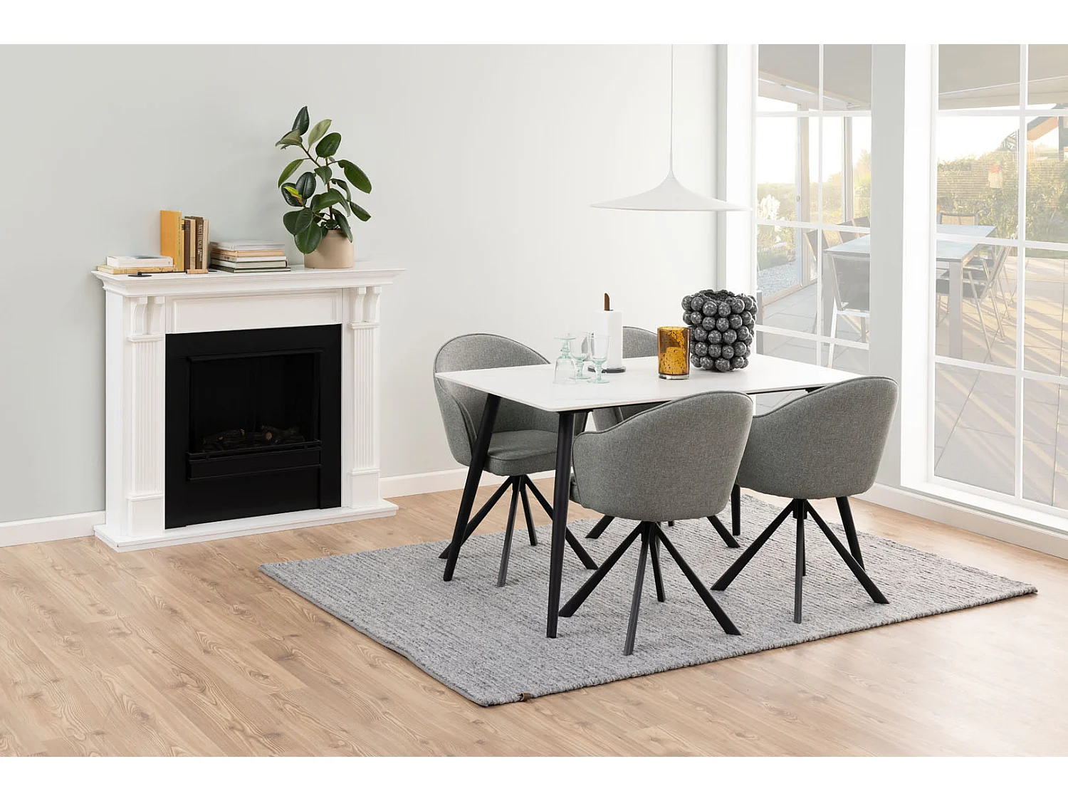 Wicklow Table de salle à manger blanche.