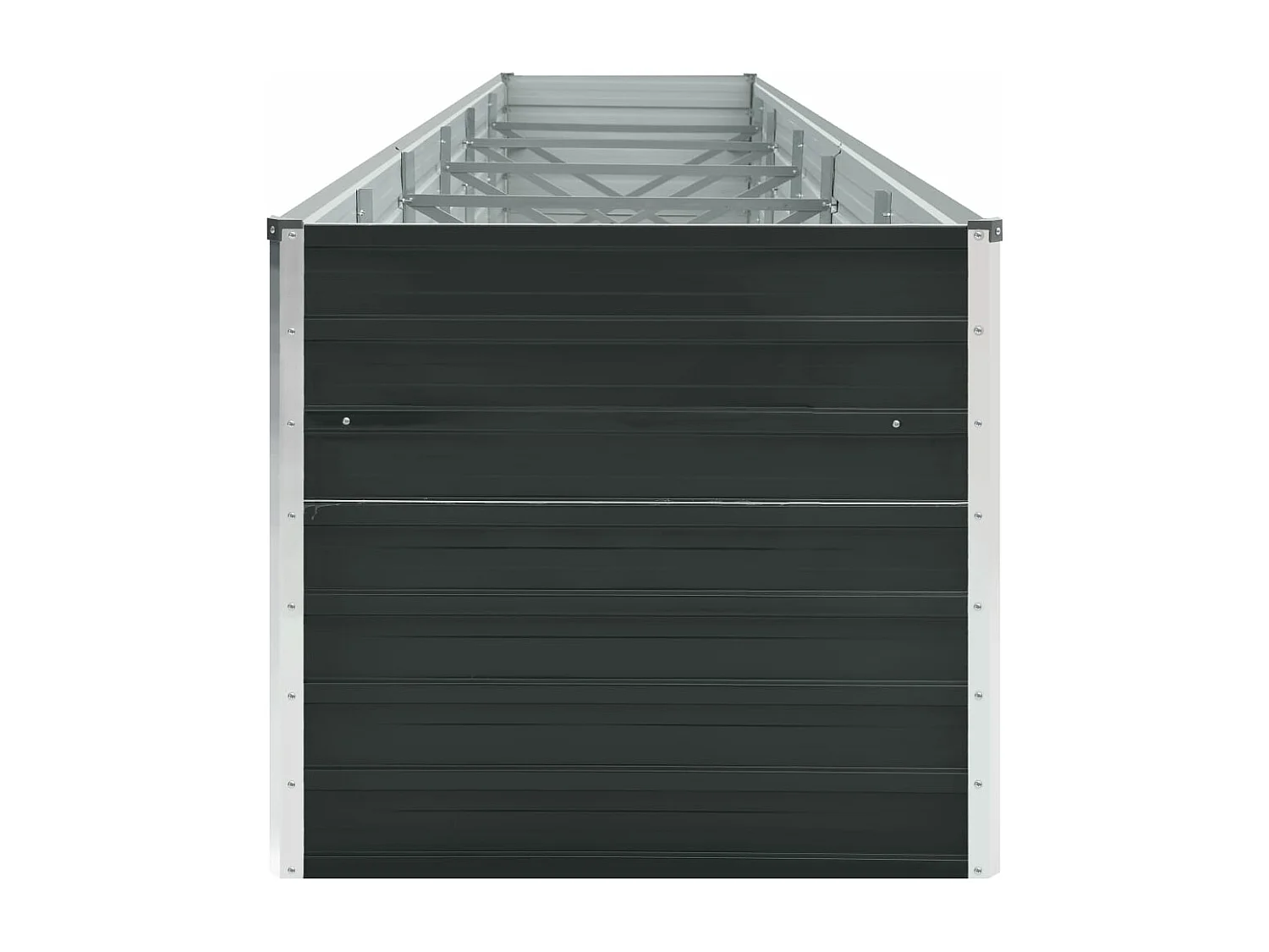 Fioriera rialzata piante fiori giardino acciaio zincato 480 x 80 x 45 cm antracite 02_0001122