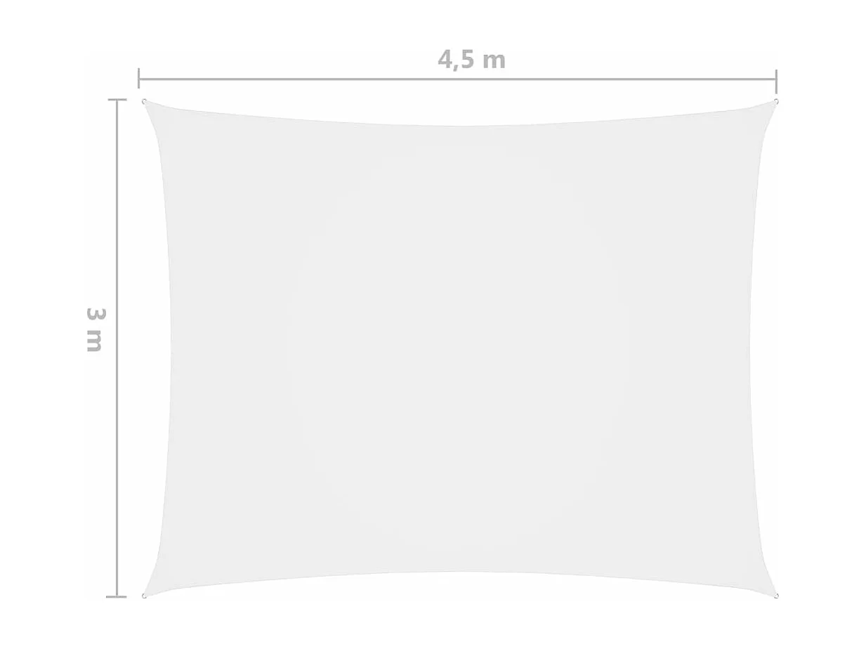 Toldo tipo vela parasol rectangular tejido Oxford 3 x 4,5 m blanco 02_0009670
