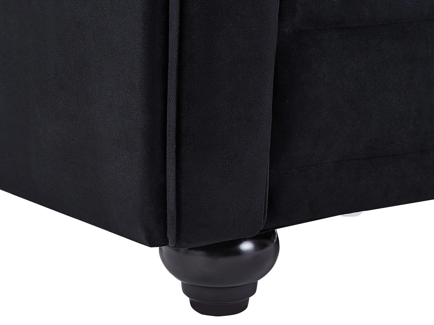 Canapés 3 places et 2 places en velours noir et boutons effet cristal CHESTERFIELD