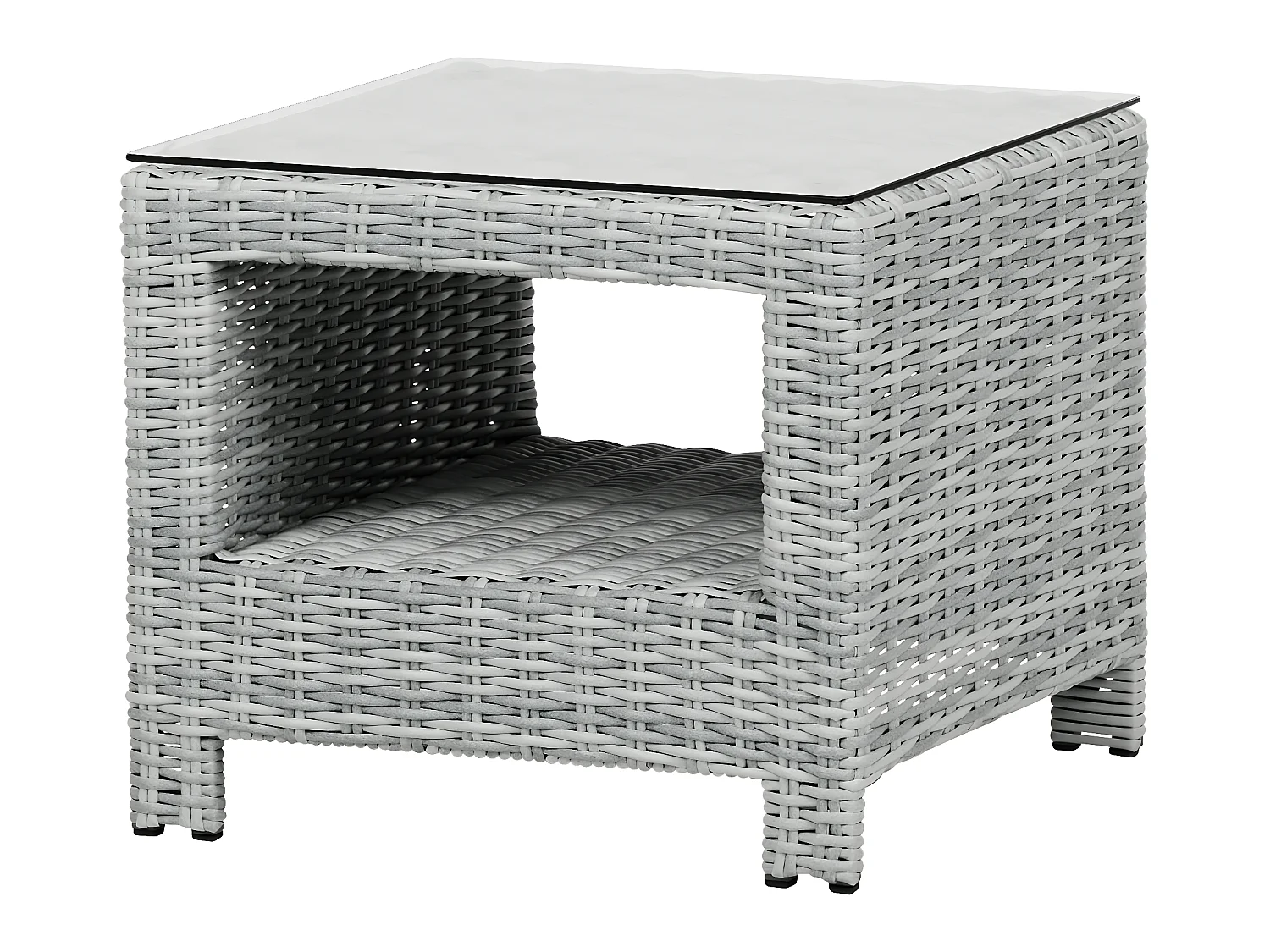 Vinor Table d'appoint avec plateau en verre, sable.