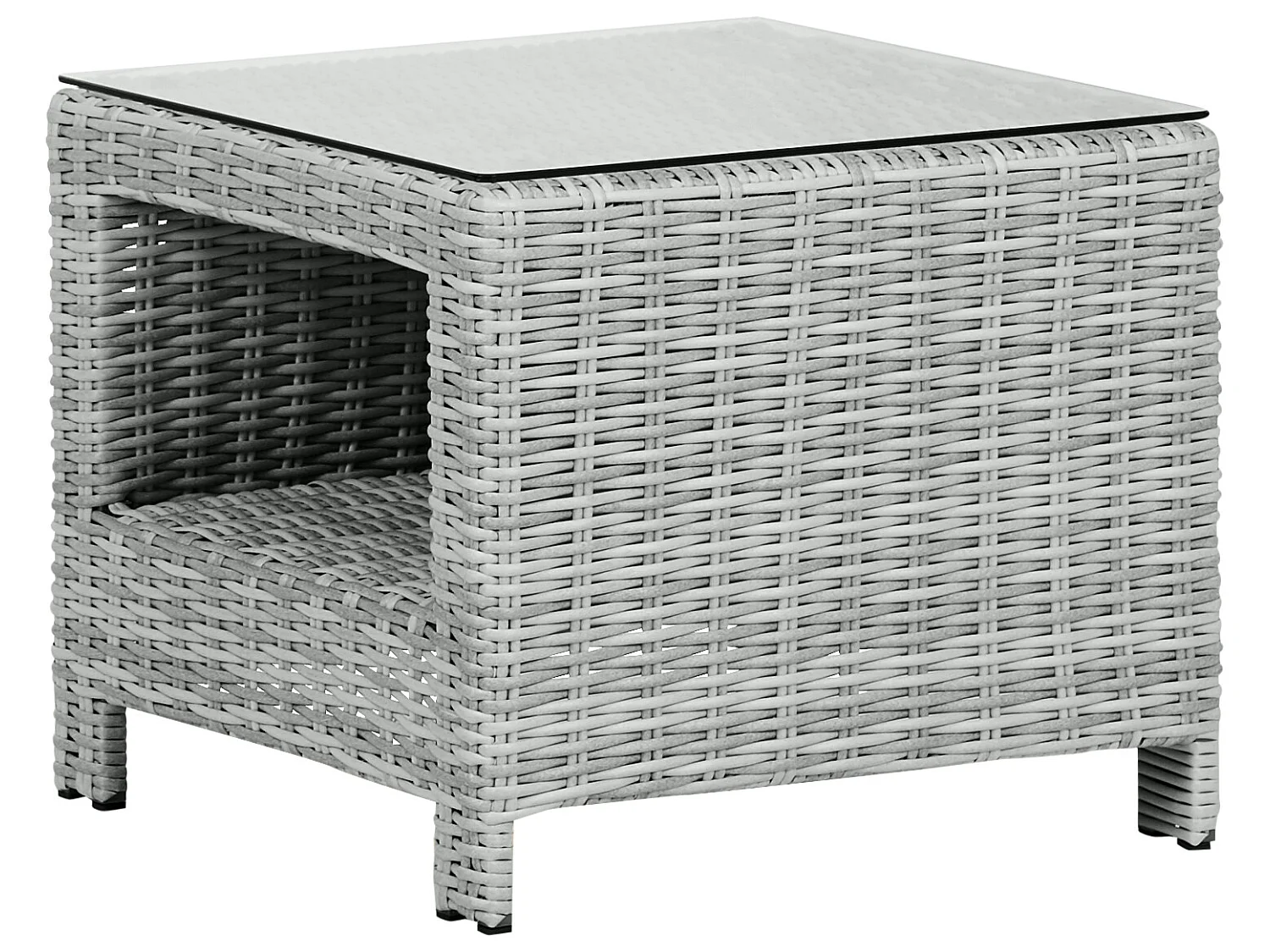 Vinor Table d'appoint avec plateau en verre, sable.