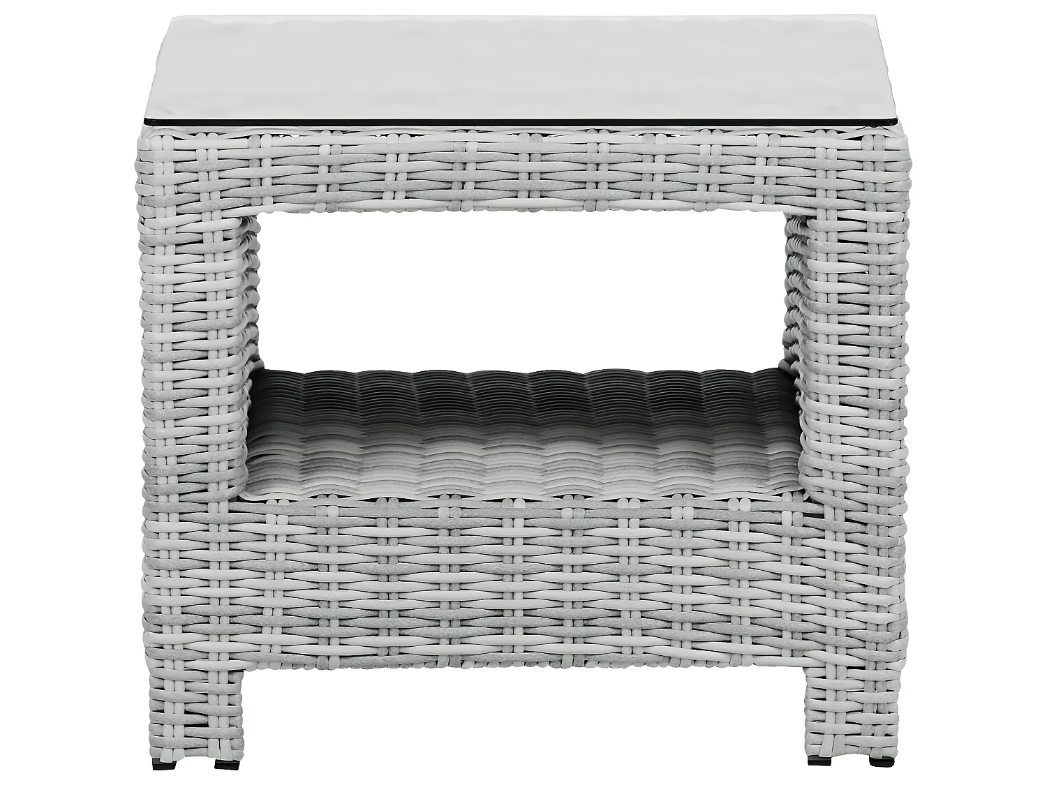 Vinor Table d'appoint avec plateau en verre, sable.