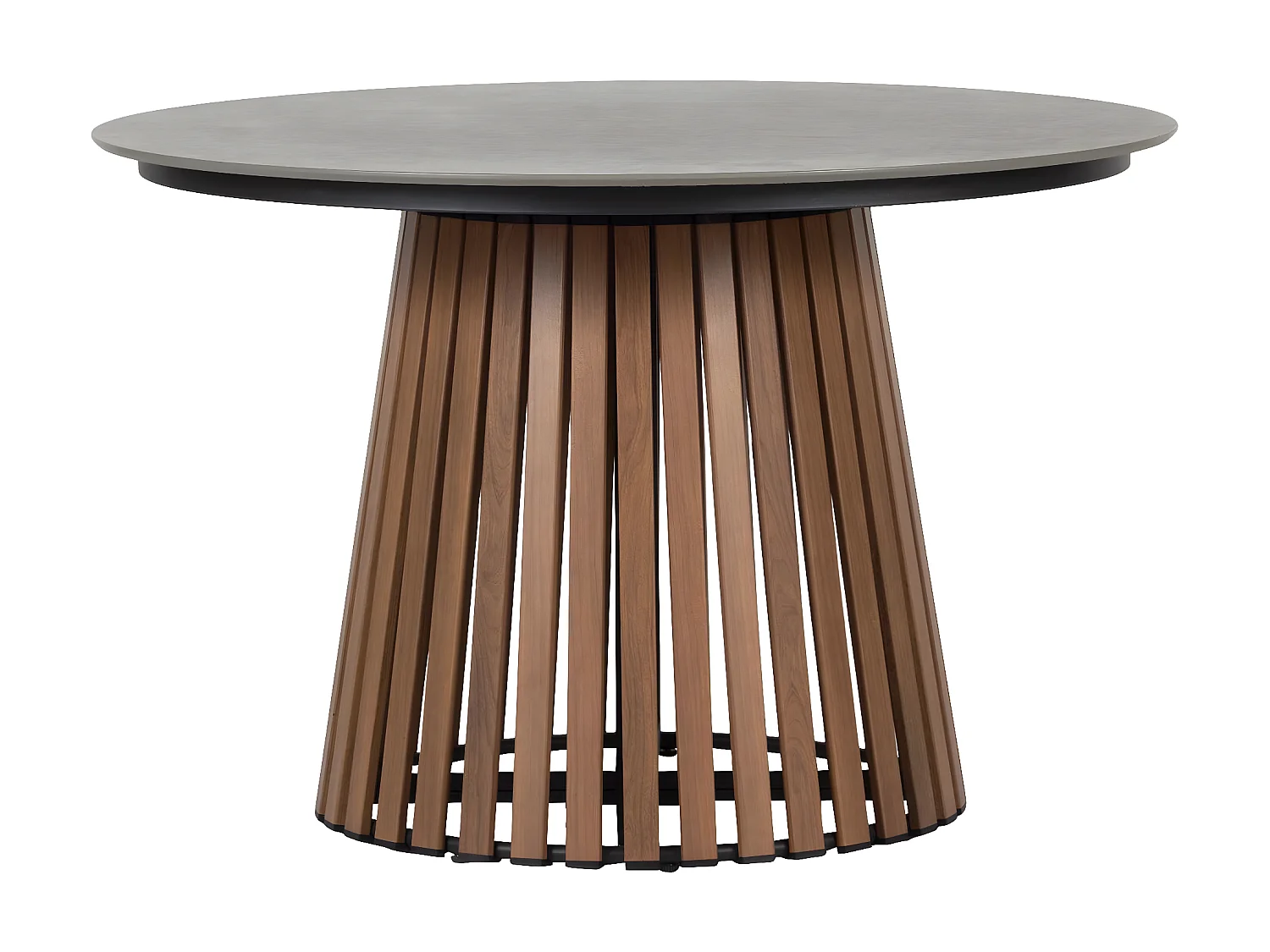 Max table de jardin Ø115cm teck, gris.