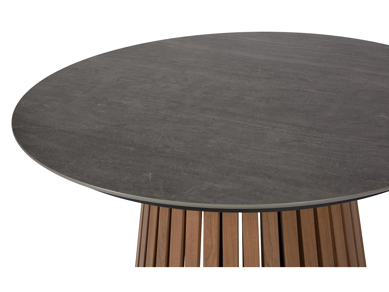 Max tuintafel Ø115cm teak, grijs.