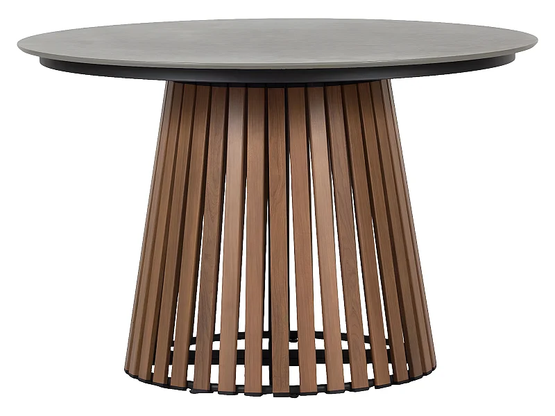 Max tuintafel Ø115cm teak, grijs.