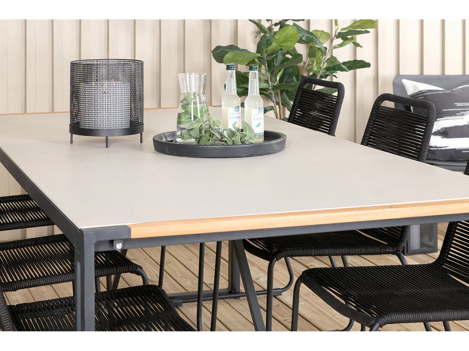 Table de Jardin en Verre "Texas" 200cm Gris