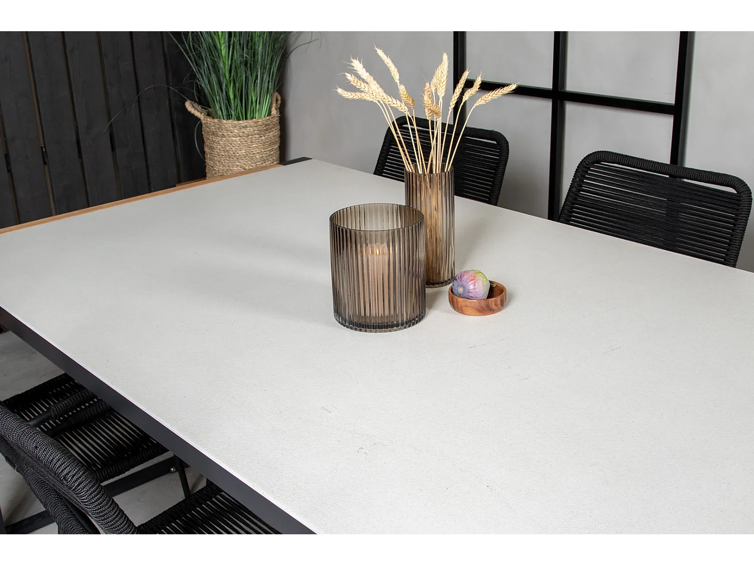 Table de Jardin en Verre "Texas" 200cm Gris