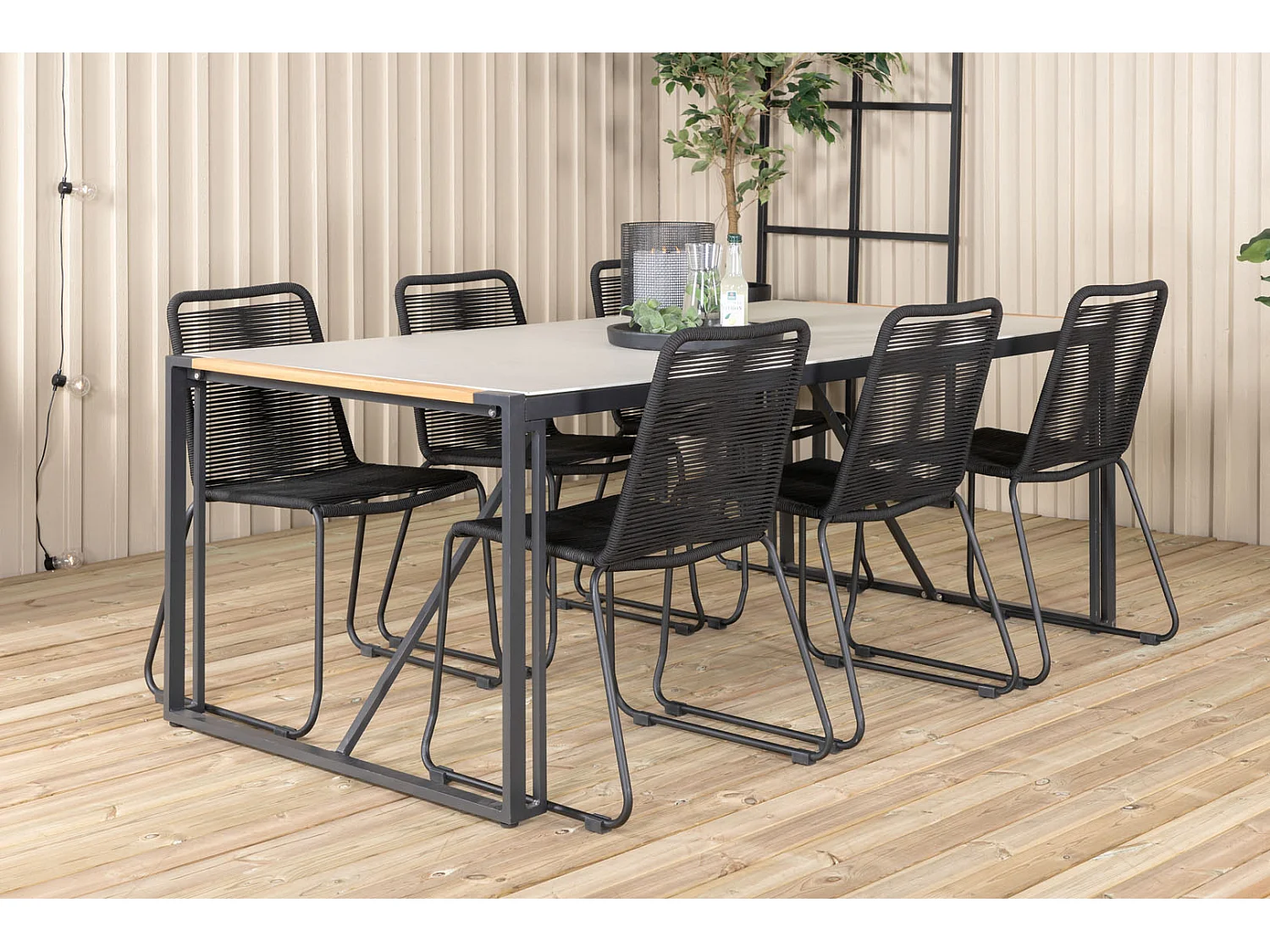 Table de Jardin en Verre "Texas" 200cm Gris