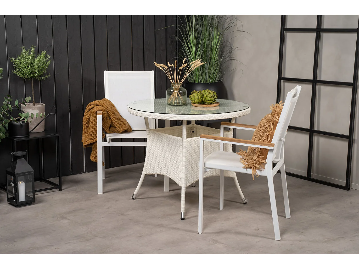 Table de Jardin Ronde "Volta" 90cm Blanc