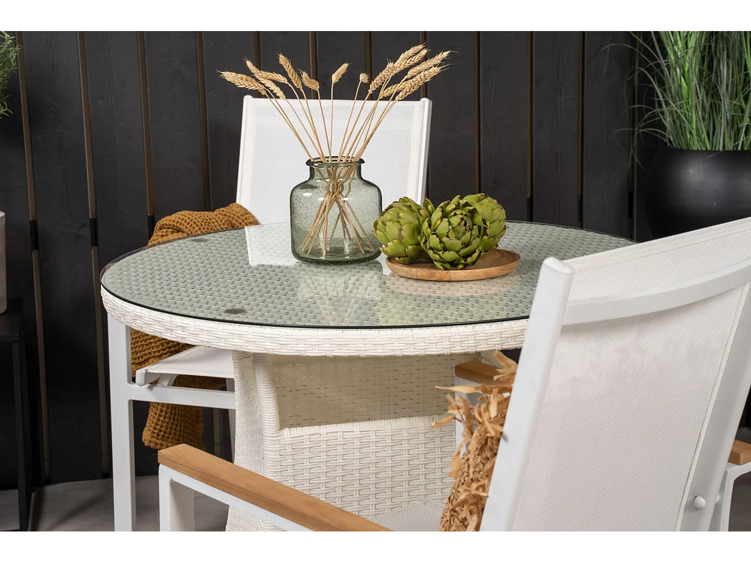 Volta eettafel tuin Ø90cm wit.