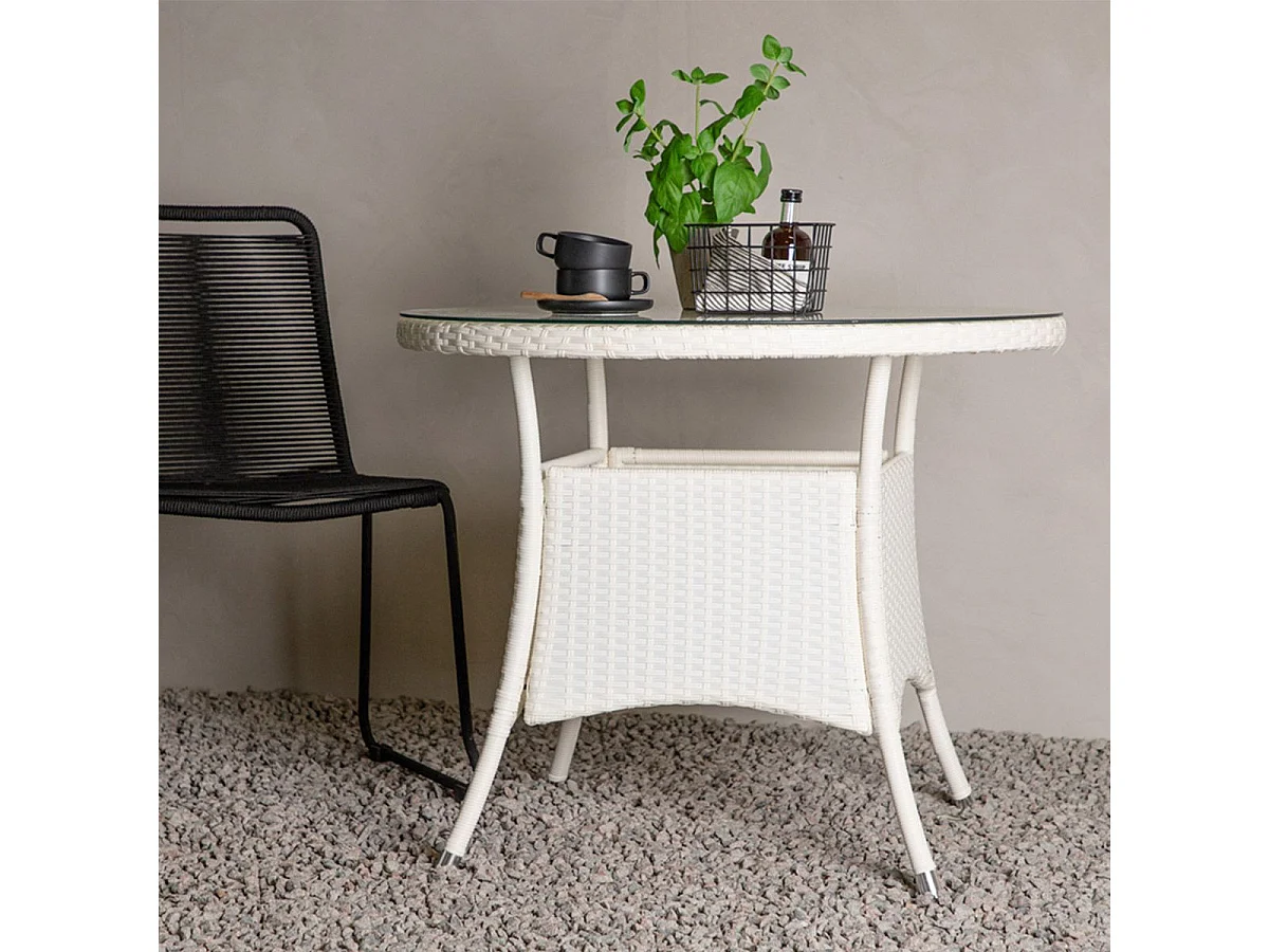 Table de Jardin Ronde "Volta" 90cm Blanc