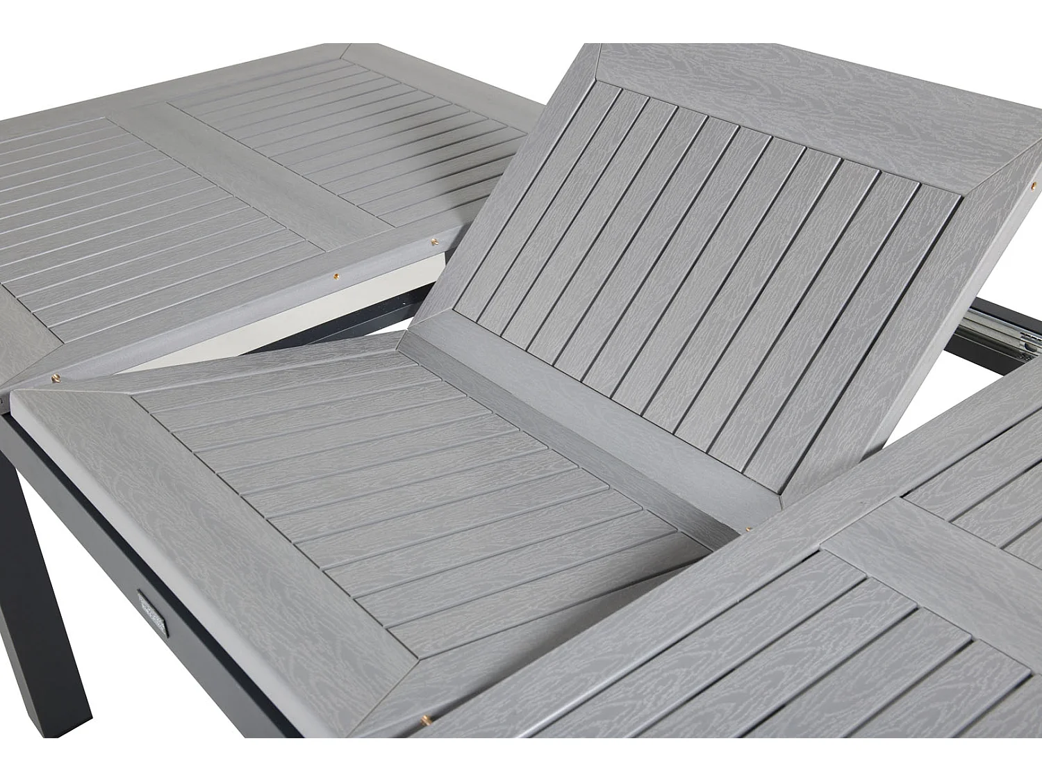 Albany eettafel tuin incl. extra blad 160, 240 cm zwartgrijs.