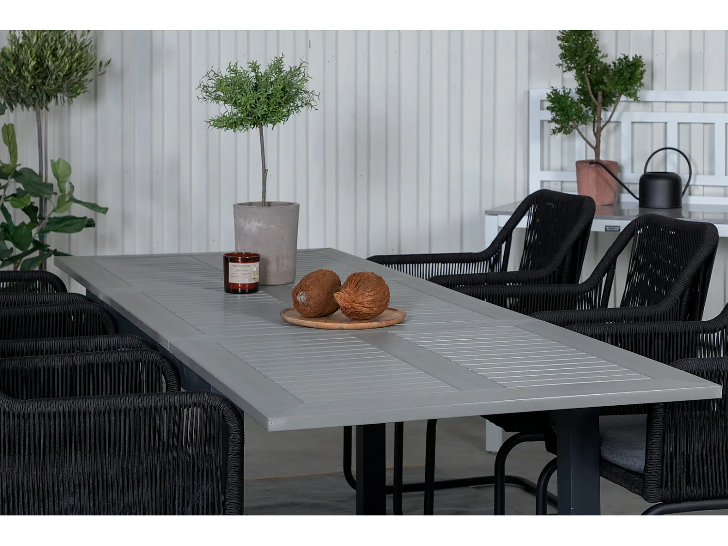 Albany eettafel tuin incl. extra blad 160, 240 cm zwartgrijs.