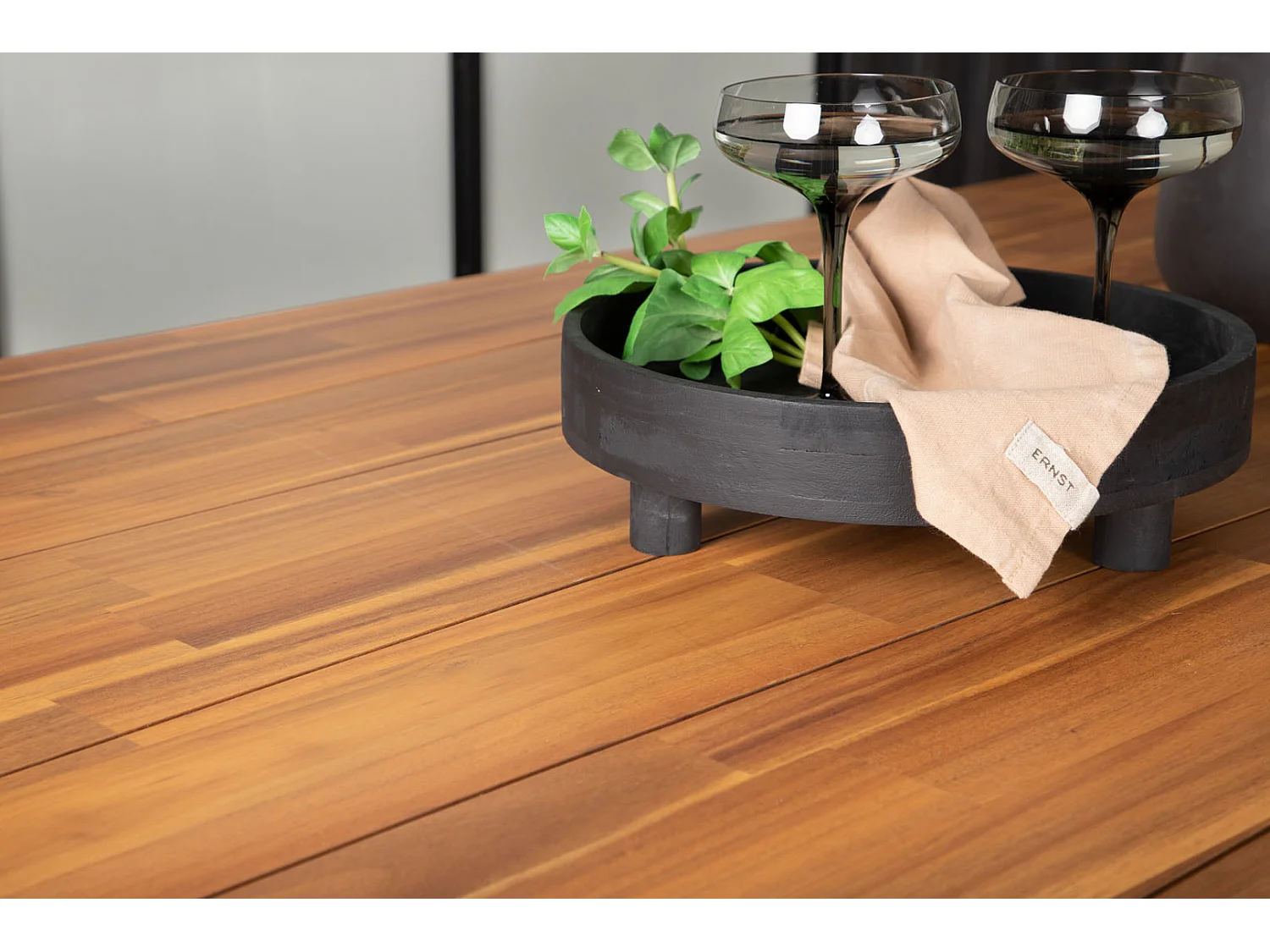 Plankton eettafel tuin teak look, geolied.