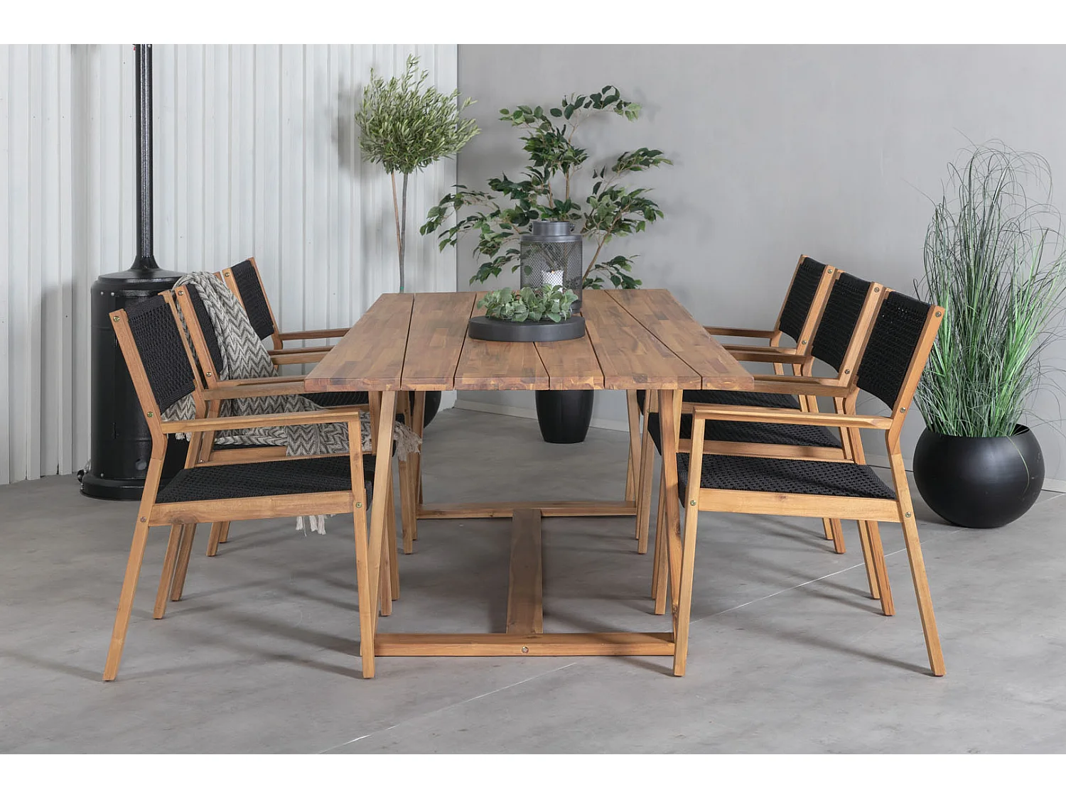 Plankton eettafel tuin teak look, geolied.