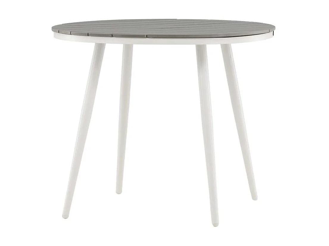 Break eettafel tuin Ø90cm witgrijs.