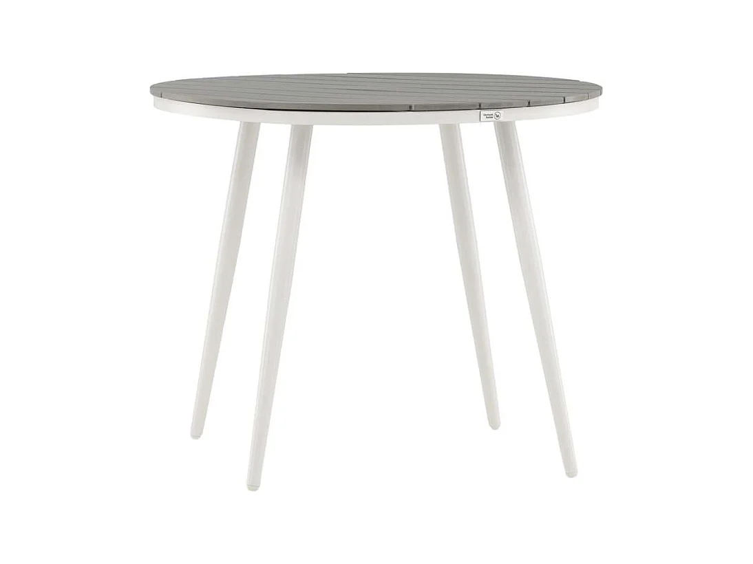 Break eettafel tuin Ø90cm witgrijs.