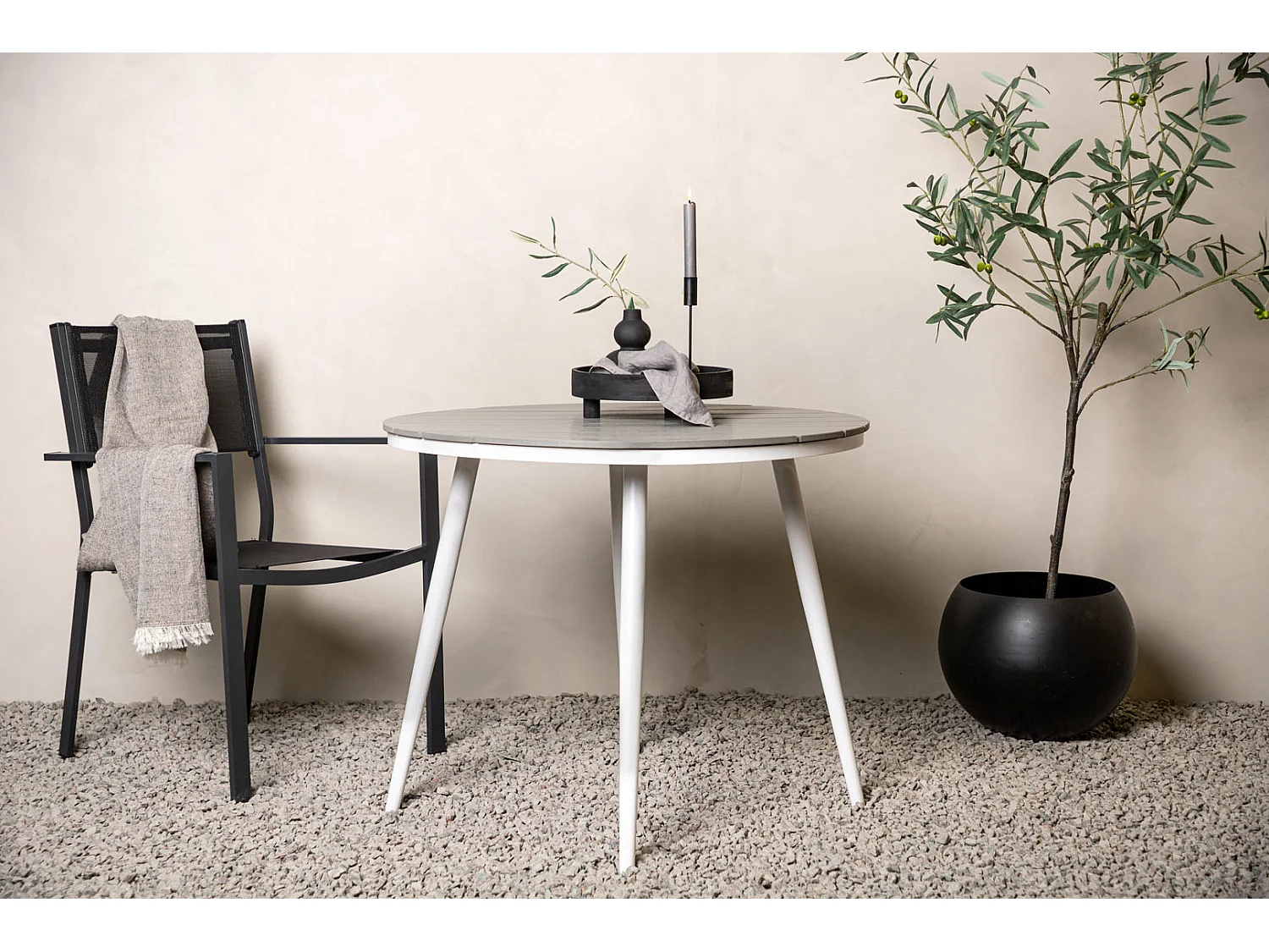 Table de Jardin Ronde "Break" 90cm Gris