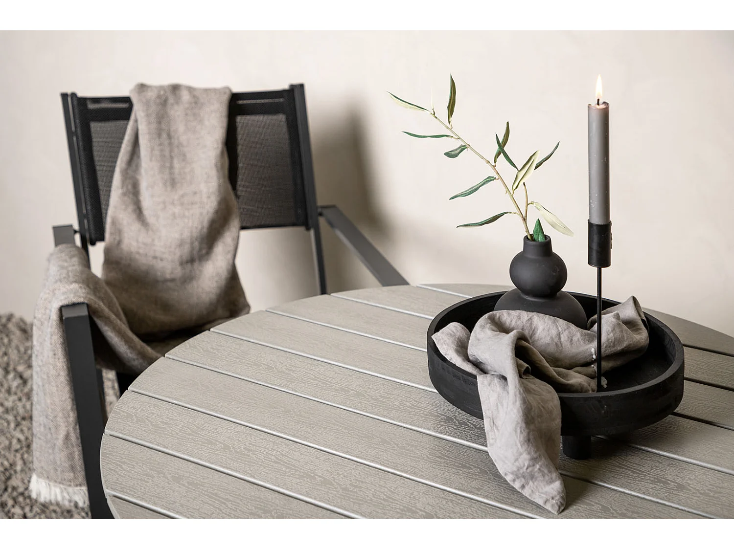 Table de Jardin Ronde "Break" 90cm Gris