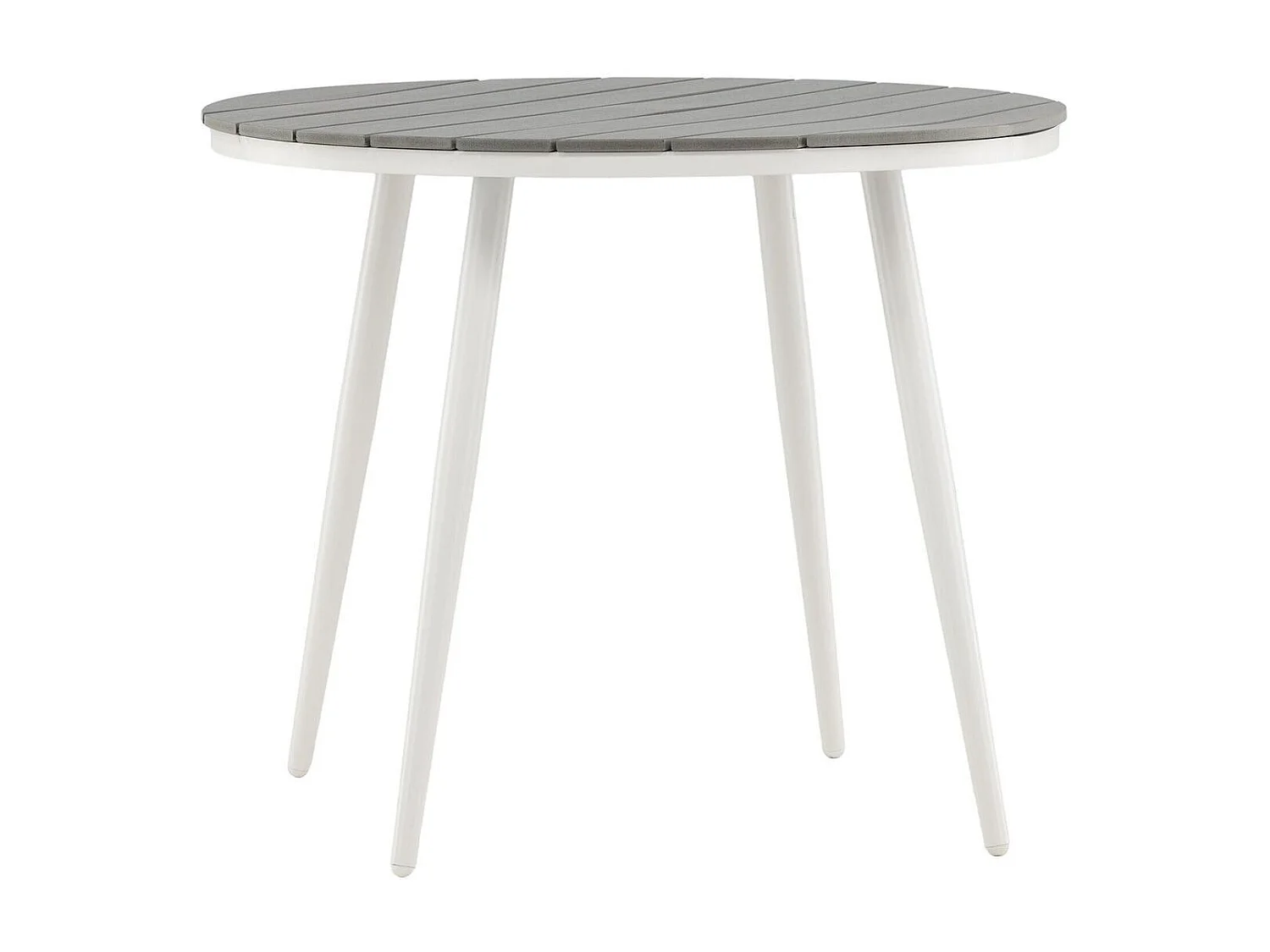 Break eettafel tuin Ø90cm witgrijs.
