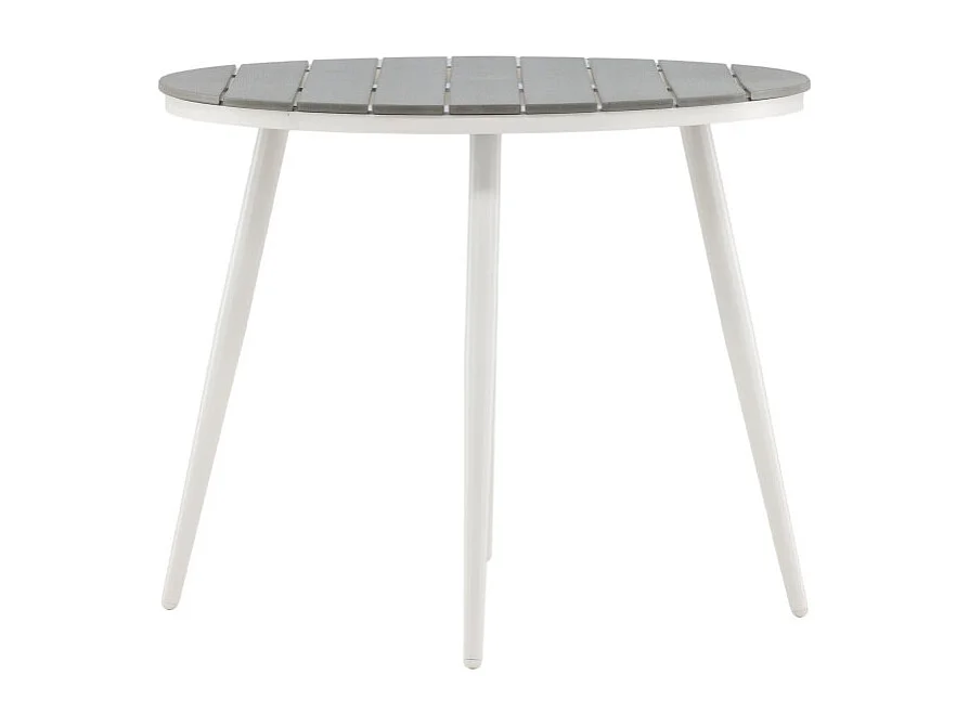 Break eettafel tuin Ø90cm witgrijs.