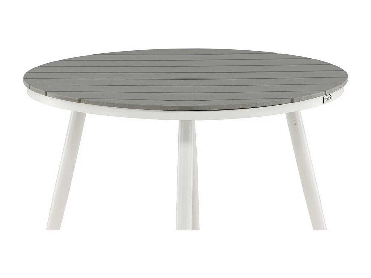 Break eettafel tuin Ø90cm witgrijs.