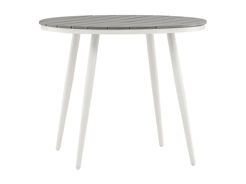 Break eettafel tuin Ø90cm witgrijs.