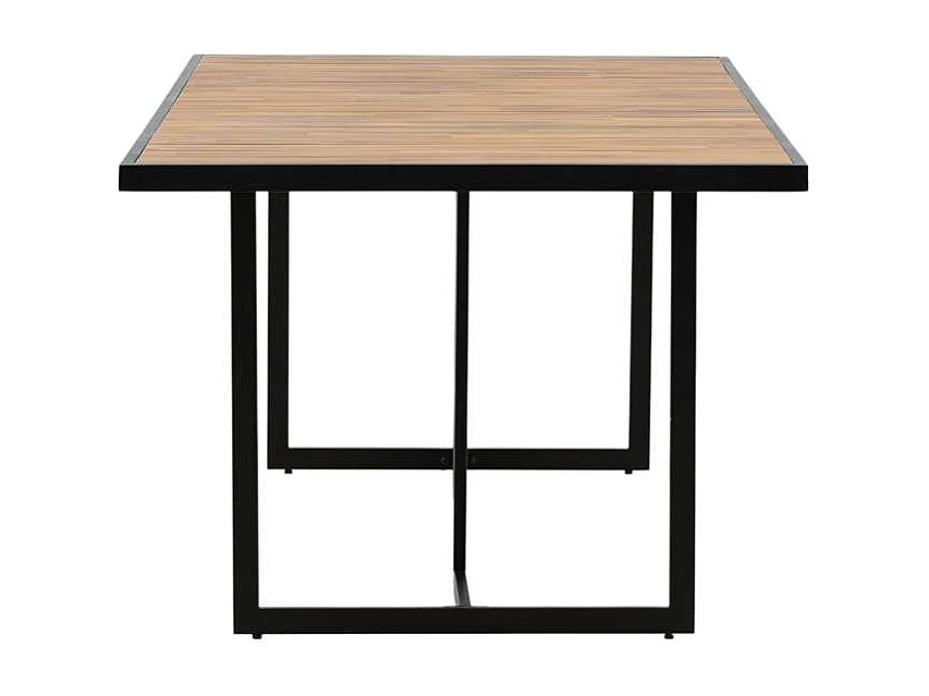 Khung eettafel tuin geolied teak look, zwart.