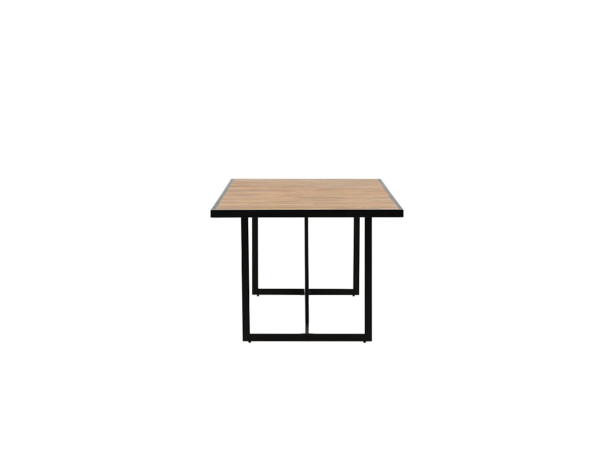 Khung eettafel tuin geolied teak look, zwart.