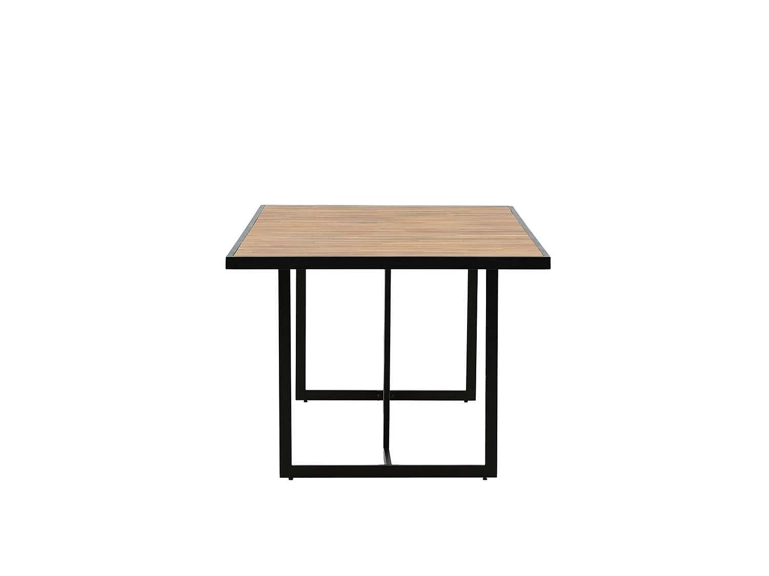 Khung eettafel tuin geolied teak look, zwart.