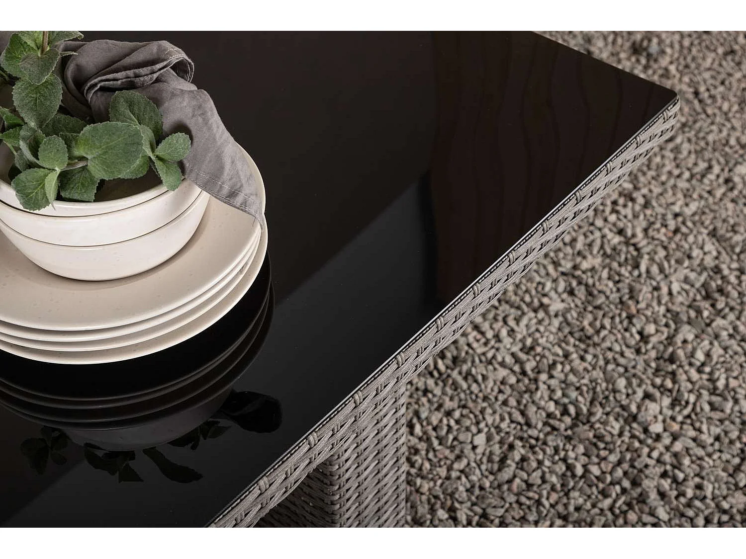 Table de Jardin en Verre "Padova" 200cm Gris