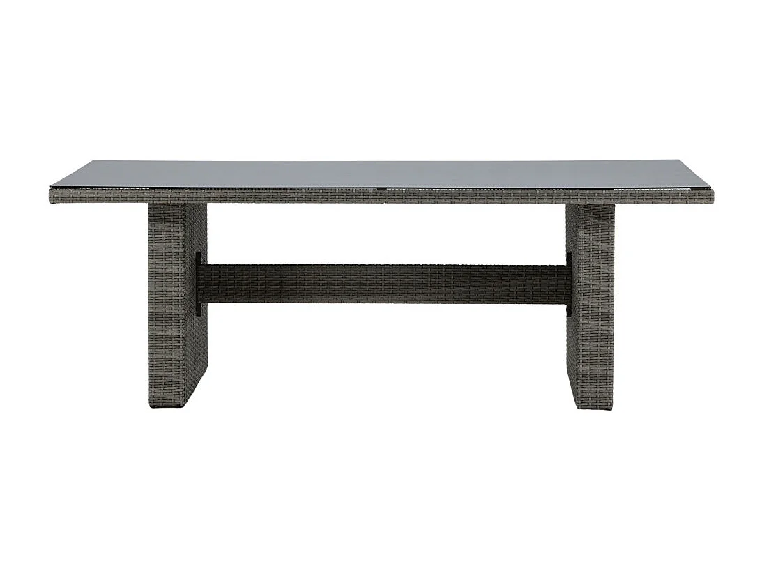 Table de Jardin en Verre "Padova" 200cm Gris