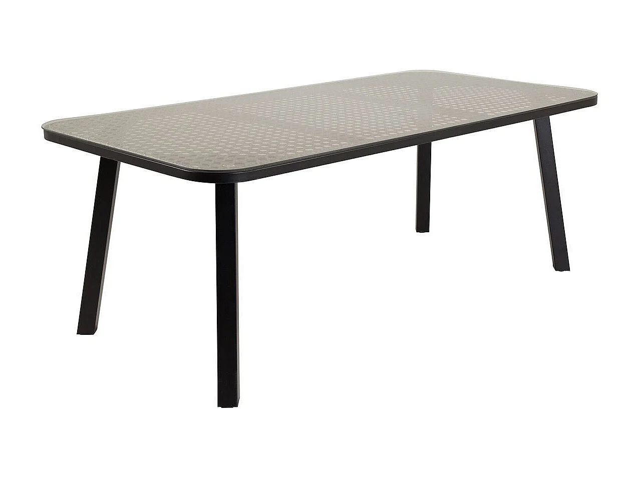 Table de Jardin en Verre "Paola" 200cm Noir & Marron