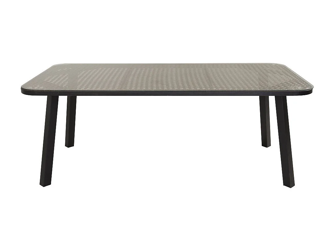 Table de Jardin en Verre "Paola" 200cm Noir & Marron