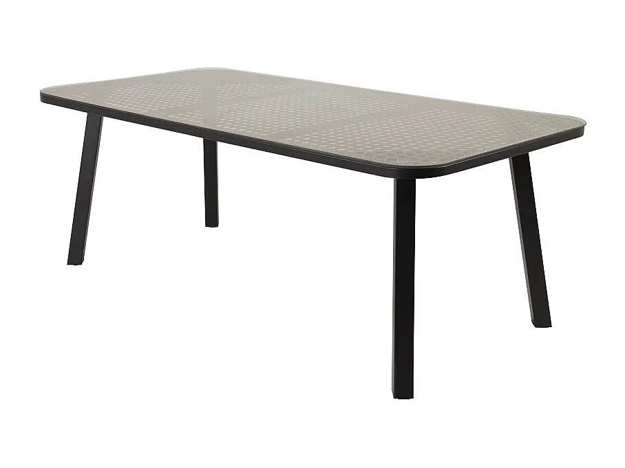 Table de Jardin en Verre "Paola" 200cm Noir & Marron