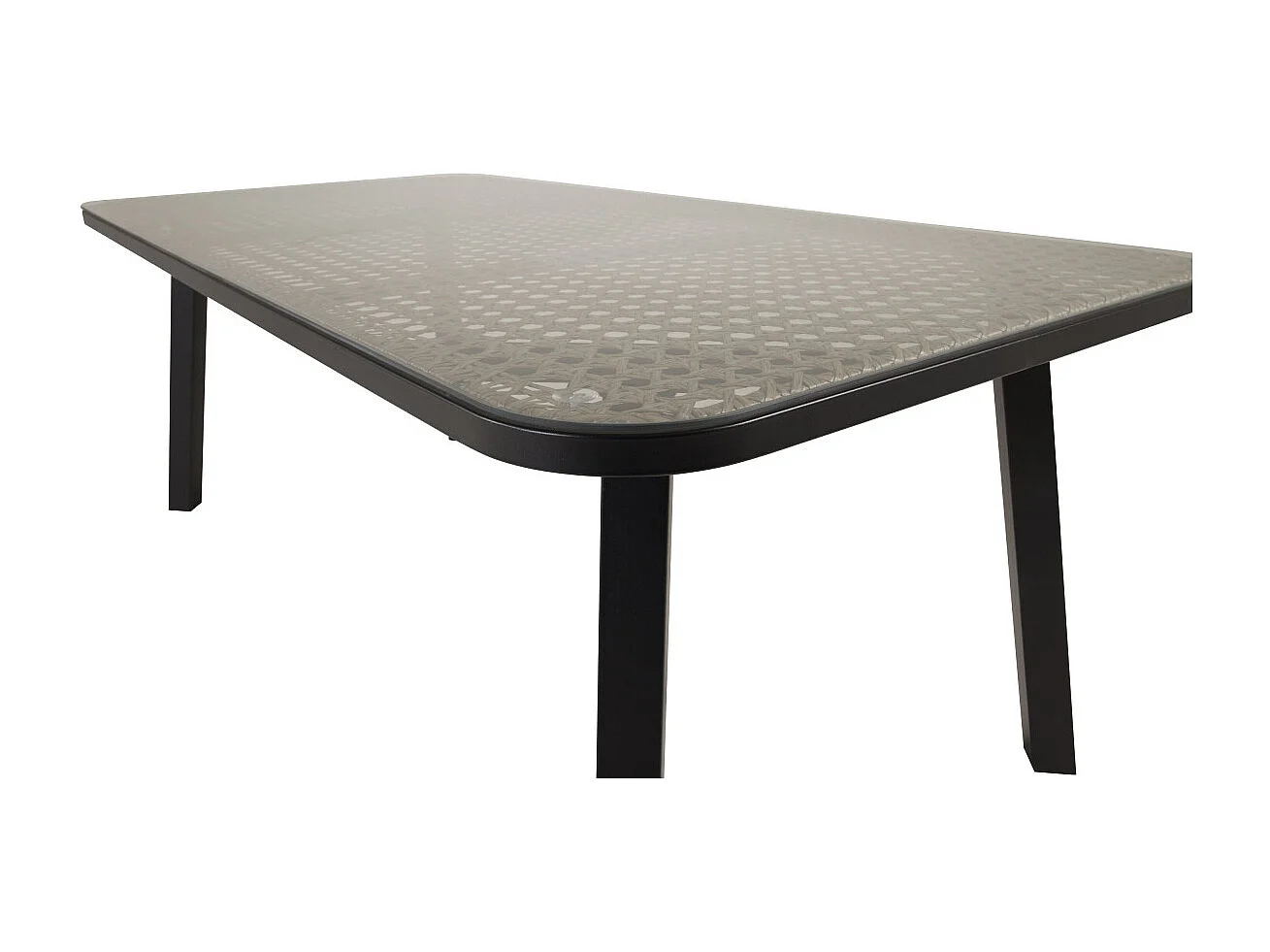 Table de Jardin en Verre "Paola" 200cm Noir & Marron