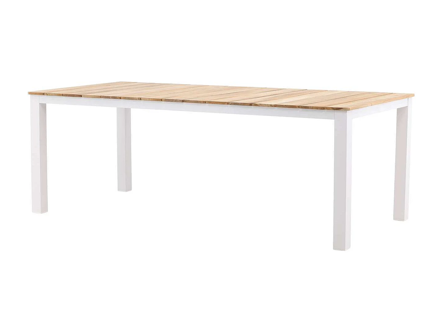 Table de Jardin en Teck "Mexico" 210cm Naturel & Blanc