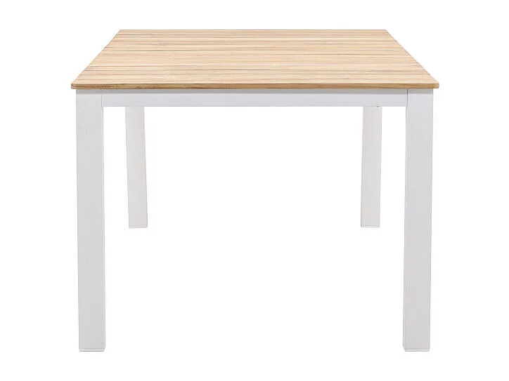 Table de Jardin en Teck "Mexico" 210cm Naturel & Blanc