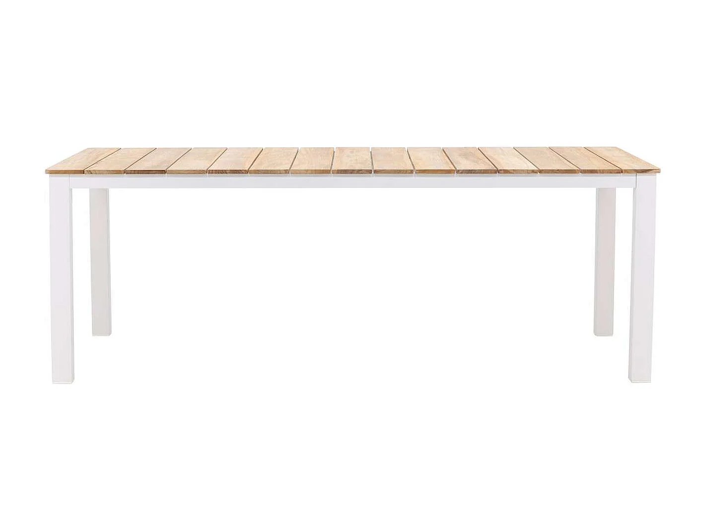 Table de Jardin en Teck "Mexico" 210cm Naturel & Blanc