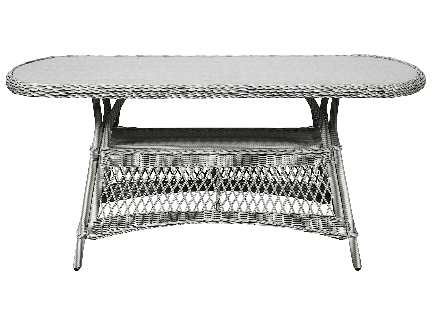 Hvalo Table de jardin 165 x 90 cm, avec plateau en verre, couleur sable.