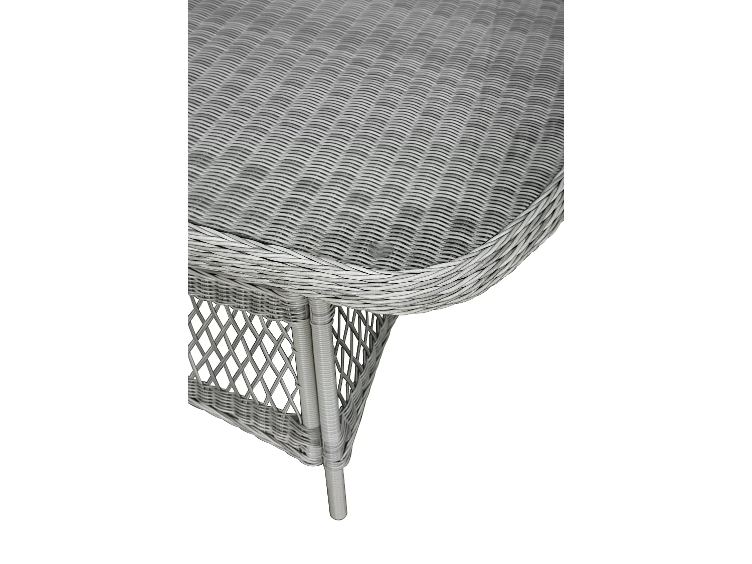 Hvalo Table de jardin 165 x 90 cm, avec plateau en verre, couleur sable.